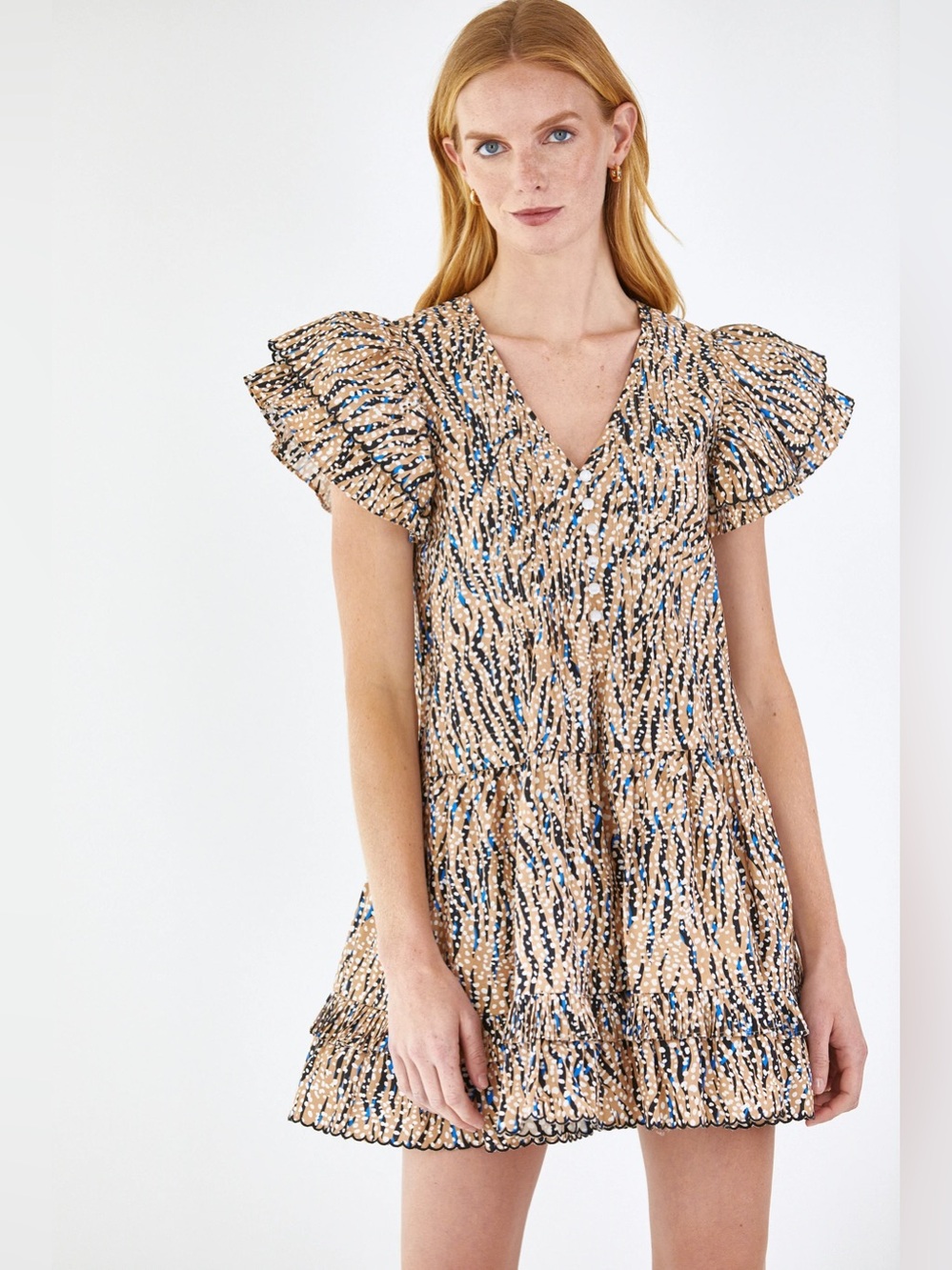 HUNTER BELL virginia dress in snowy animal